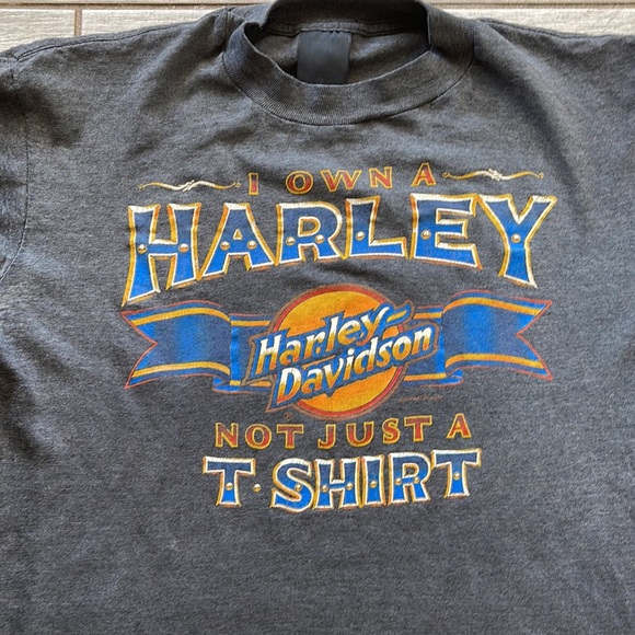 Vintage Harley Davidson 1970’s I own a Harley Not Just A. Shirt 3D Emblem Single - Picture 2 of 9